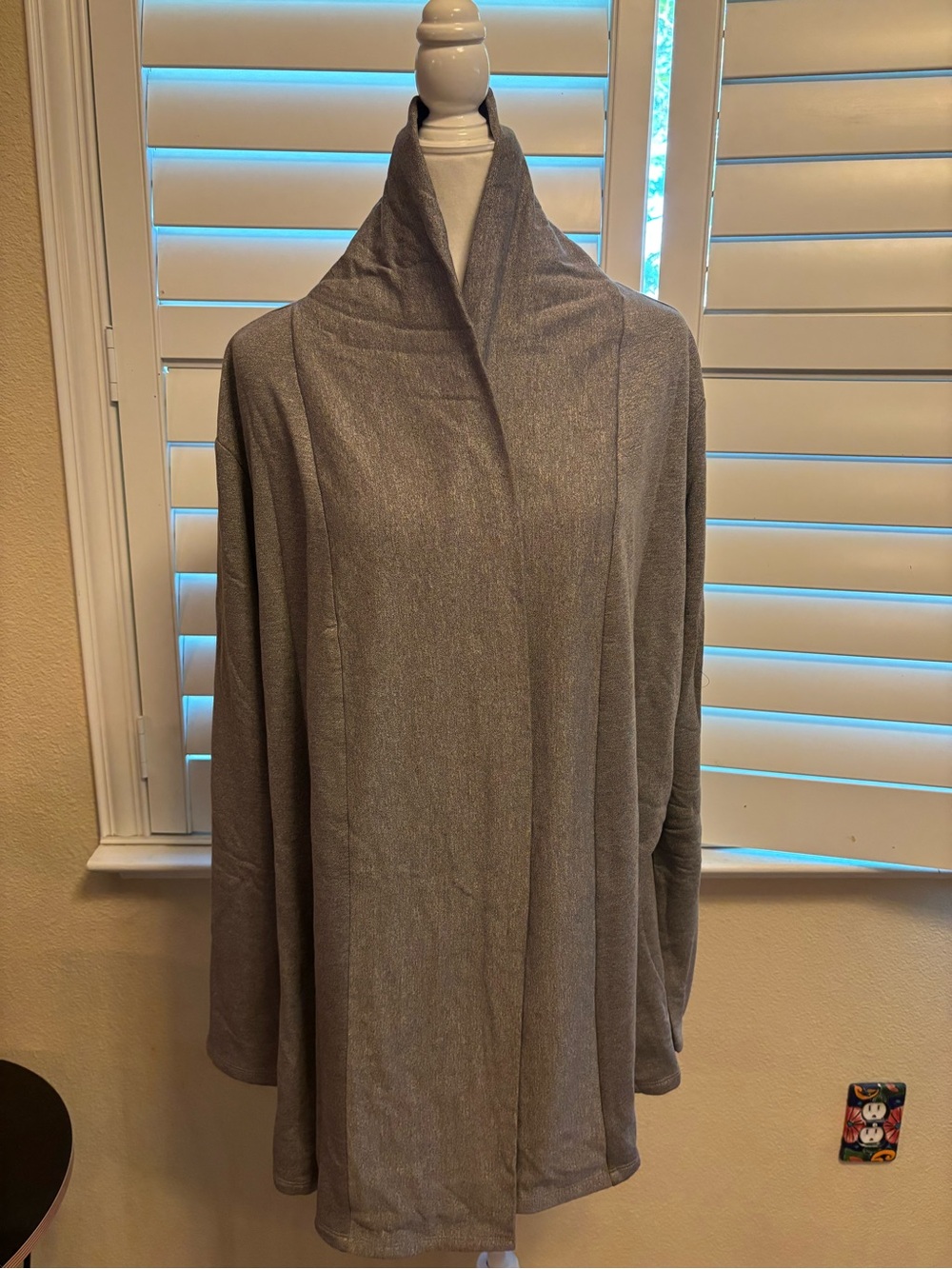 Jockey Heather Gray Open-Front Cardigan with pockets NWT 3X